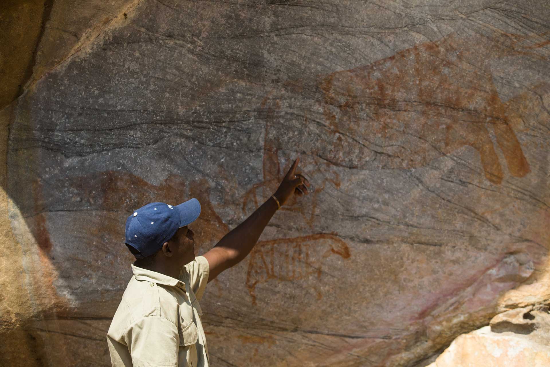 Photography rock paintings Botswana